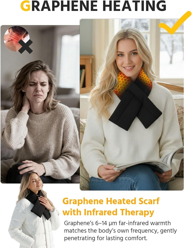 Wulcea Graphene Heated Scarf for Men Women 5V2A 6000mAh Fast Heating Long-Lasting Compact Battery - Image 5